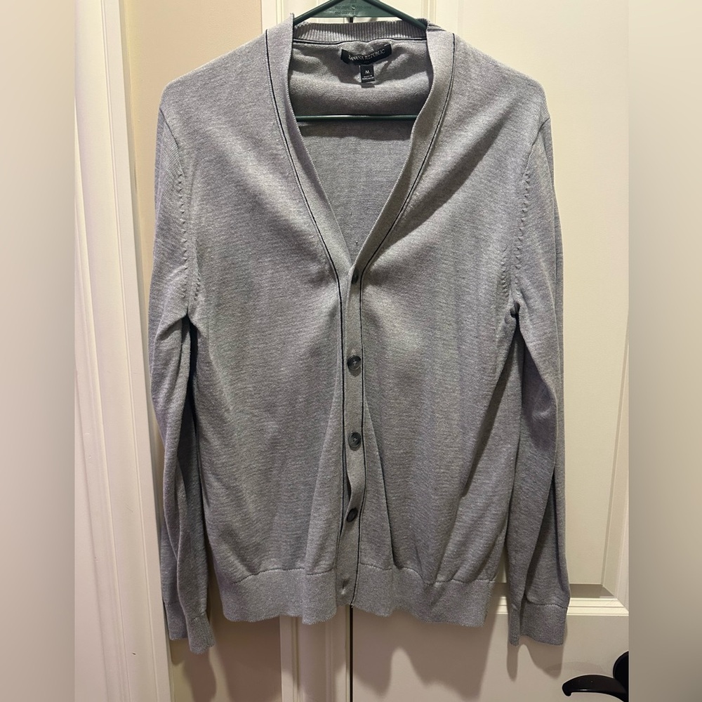 Banana Republic Men's Button Up Shawl Collar Cardigan Gray Size Medium